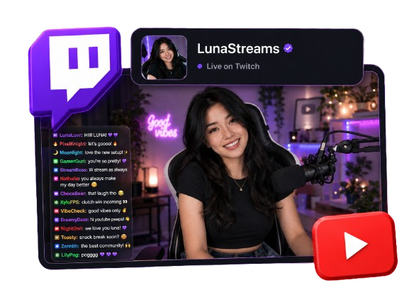 Notificações da Twitch e YouTube